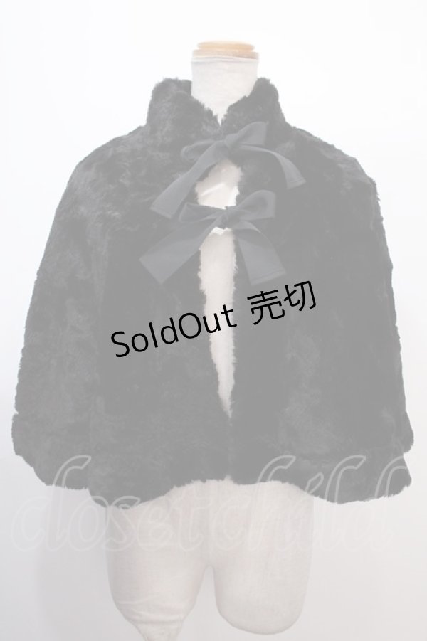 画像1: BABY,THE STARS SHINE BRIGHT / ファーケープ  黒 Y-25-01-30-205-BA-CO-SZ-ZT-C017 (1)