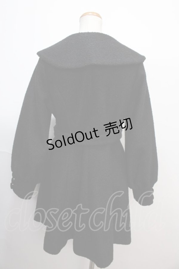 画像2: evelyn / くるみ大襟コート  黒 Y-25-01-30-209-LO-CO-SZ-ZT-C022 (2)