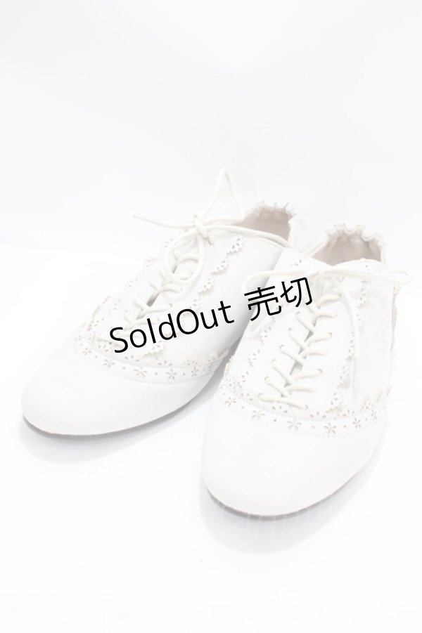 画像1: axes femme / スエードバラ刺繍バブーシュ L 生成り Y-25-01-30-040-AX-SH-SZ-ZT-K022 (1)