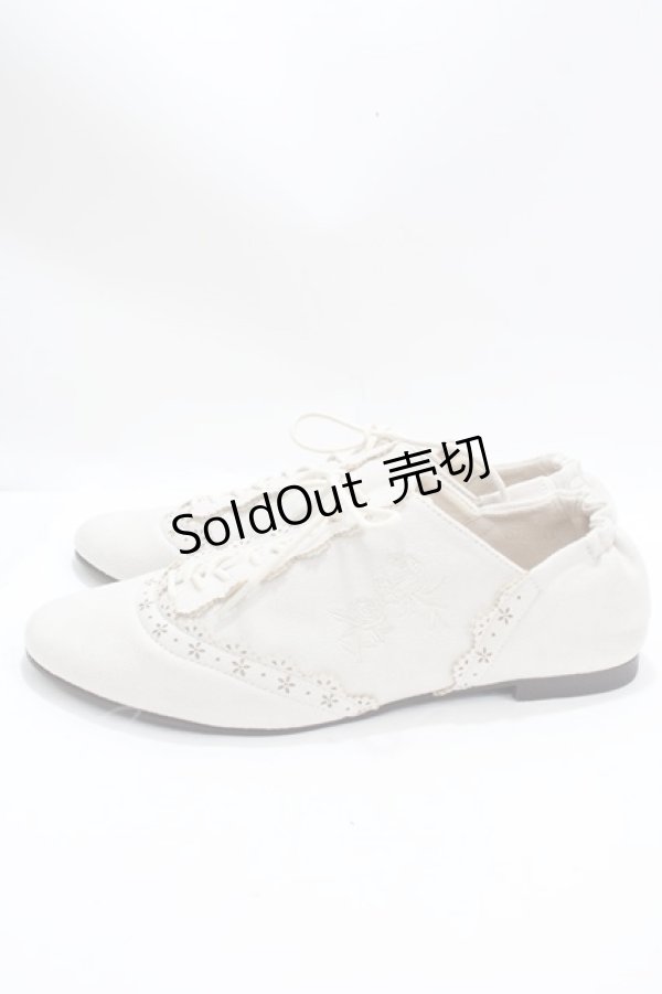 画像2: axes femme / スエードバラ刺繍バブーシュ L 生成り Y-25-01-30-040-AX-SH-SZ-ZT-K022 (2)