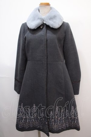 画像: axes femme / オーナメント刺繍入りコート M グレー Y-25-02-03-109-AX-CO-SZ-ZT-C040