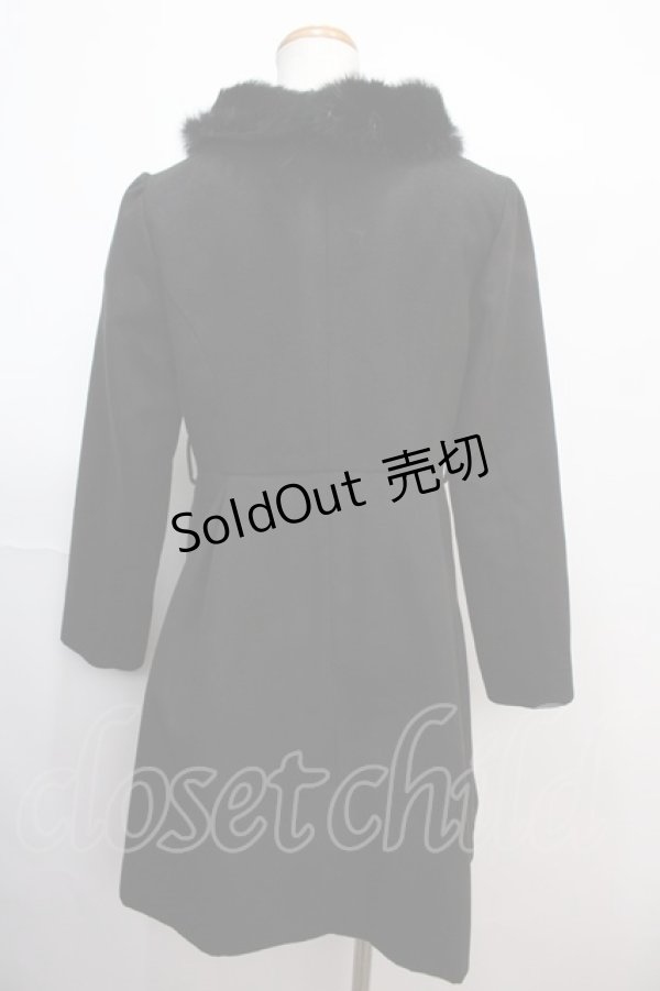 画像2: LODISPOTTO / ファー襟コート M 黒 Y-25-02-03-113-LO-CO-SZ-ZT-C040 (2)