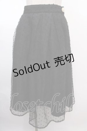 画像: an another angelus / ドットチュールスカート  黒 Y-25-02-03-121-CA-SK-SZ-ZT137