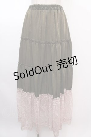 画像: axes femme / 裾レースティアードスカート M グリーン Y-25-02-03-127-AX-SK-SZ-ZT425