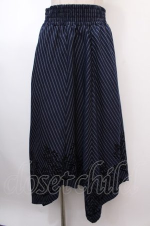 画像: axes femme / フロッキーPTイレヘムスカート M 紺 Y-25-02-03-129-AX-SK-SZ-ZT193