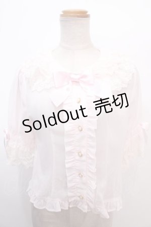 画像: BABY,THE STARS SHINE BRIGHT / シフォン5分袖ブラウス  ピンク Y-25-02-03-017-BA-BL-SZ-ZY