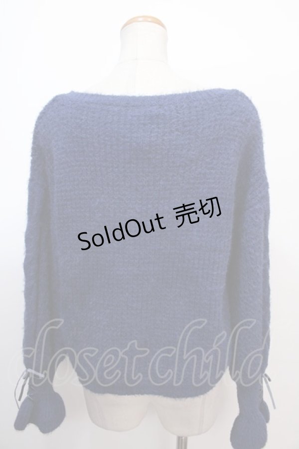 画像2: 【SALE】axes femme POETIQUE / ビジューボタン使いカーディガン M 紺 Y-25-02-03-021-AX-TO-SZ-ZT306 (2)