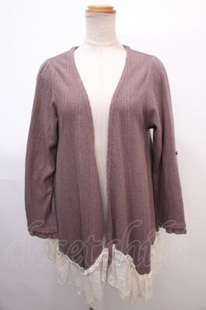画像: axes femme / 裾レーストッパーカーデ M モカ Y-25-02-03-028-AX-TO-SZ-ZT306
