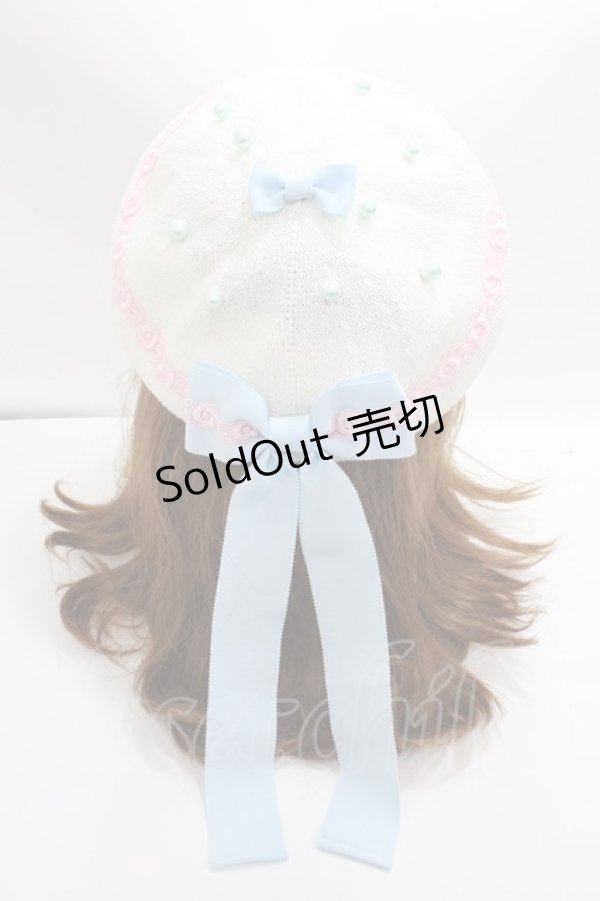 画像1: Angelic Pretty / Rosy Ribbonベレー  アイボリー Y-25-02-03-004-AP-AC-SZ-ZY (1)