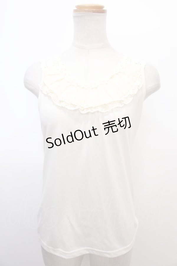 画像1: axes femme / バックモチーフレースタンク M 生成り Y-25-02-03-039-AX-TO-SZ-ZI (1)