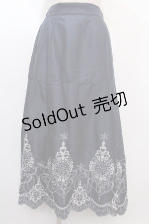 画像: axes femme / カラー刺繍スカート  紺 Y-25-02-05-001-AX-SK-SZ-ZT