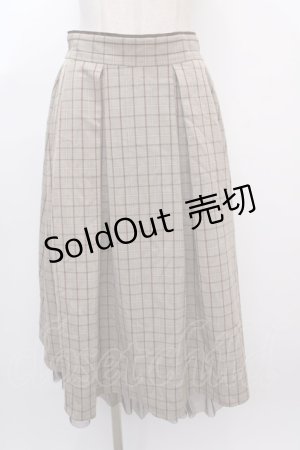 画像: axes femme / ラッフル×プリーツミディスカート M 茶 Y-25-02-05-053-AX-SK-SZ-ZS