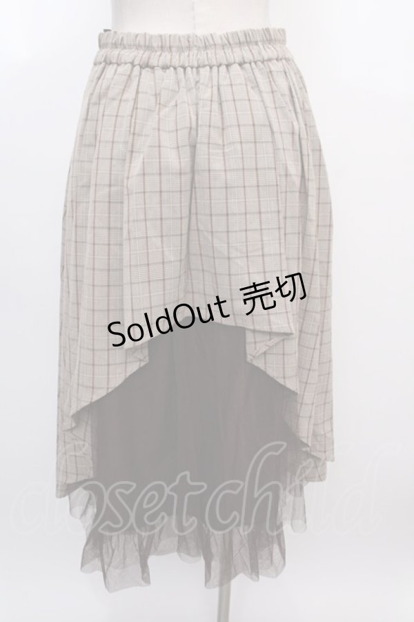 画像2: axes femme / ラッフル×プリーツミディスカート M 茶 Y-25-02-05-053-AX-SK-SZ-ZS (2)