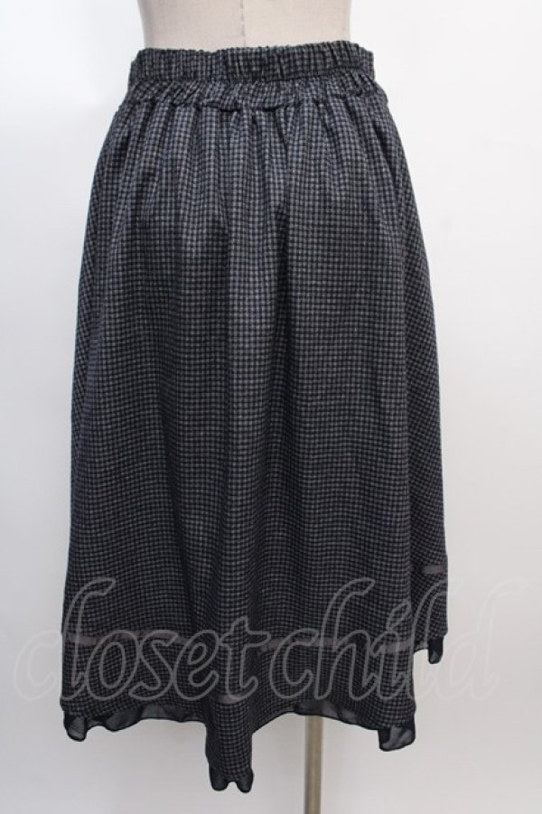 画像2: axes femme POETIQUE / 千鳥格子ボタンスカート M 紺 Y-25-02-05-033-AX-SK-SZ-ZT362 (2)