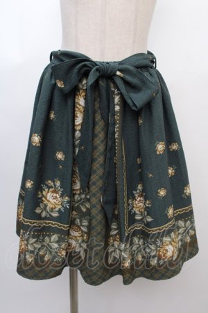 画像: axes femme / スカーフパネル花柄スカート M グリーン Y-25-02-05-045-AX-SK-SZ-ZI