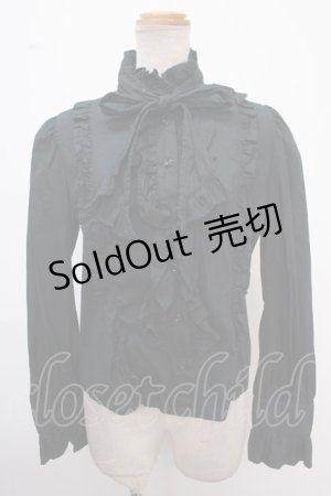 画像: Angelic Pretty / ダブルリボンハニーシャーリングブラウス  黒 Y-25-02-06-077-AP-BL-SZ-ZY