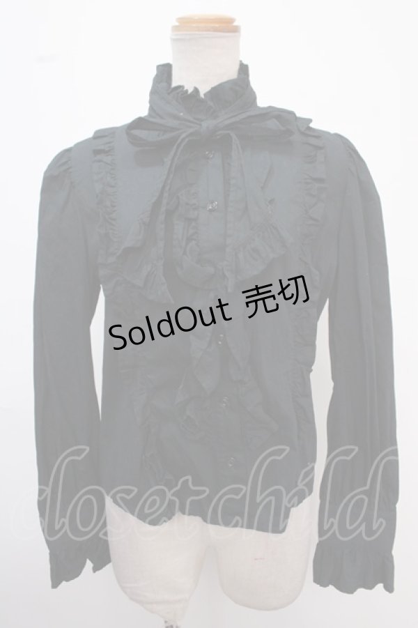 画像1: Angelic Pretty / ダブルリボンハニーシャーリングブラウス  黒 Y-25-02-06-077-AP-BL-SZ-ZY (1)