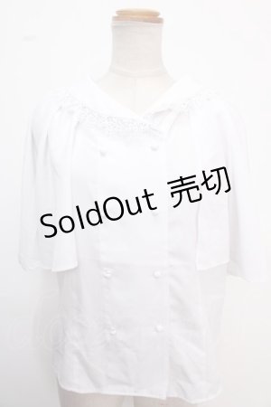 画像: axes femme / ケープ風ブラウス  白 Y-25-02-06-079-AX-BL-AS-ZI