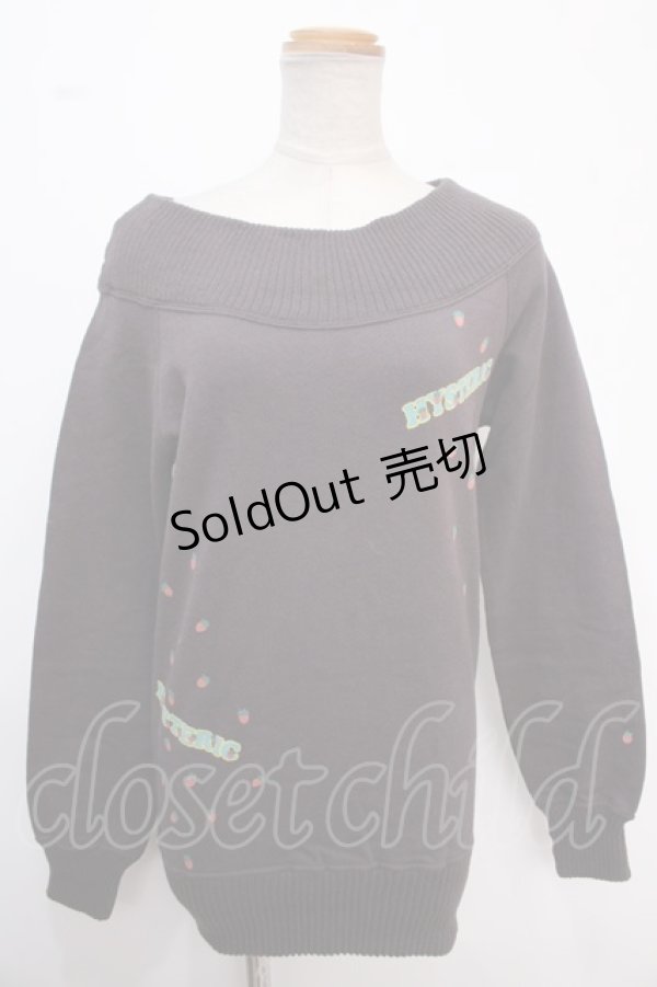 画像1: HYSTERIC GLAMOUR / いちご＆ロゴプリントトレーナー F チャコール Y-25-02-06-161-PU-TO-SZ-ZS (1)
