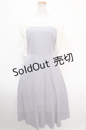 画像: axes femme / ローズ刺繍ドッキングワンピース F ラベンダー Y-25-02-06-185-AX-OP-SZ-OS