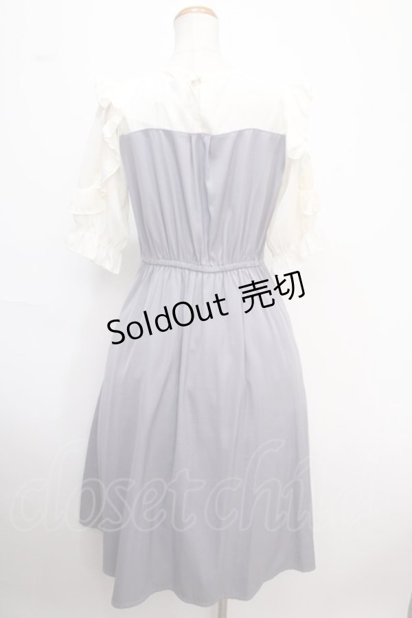 画像2: axes femme / ローズ刺繍ドッキングワンピース F ラベンダー Y-25-02-06-185-AX-OP-SZ-OS (2)