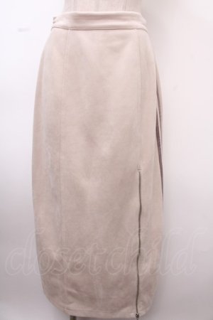 画像: axes femme / カットスエードジップスカート  キナリ Y-25-02-06-226-AX-SK-SZ-ZS