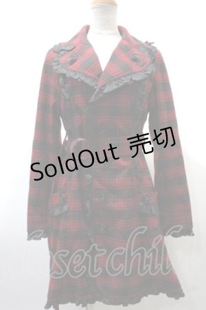 画像: ALGONQUINS / COATチェックコート  赤 Y-25-02-09-053-AL-TO-AS-ZT-C010