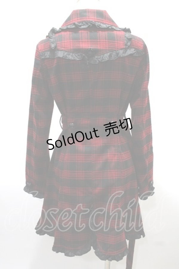画像2: ALGONQUINS / COATチェックコート  赤 Y-25-02-09-053-AL-TO-AS-ZT-C010 (2)
