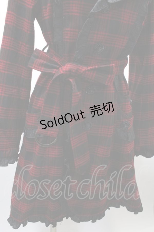 画像3: ALGONQUINS / COATチェックコート  赤 Y-25-02-09-053-AL-TO-AS-ZT-C010 (3)