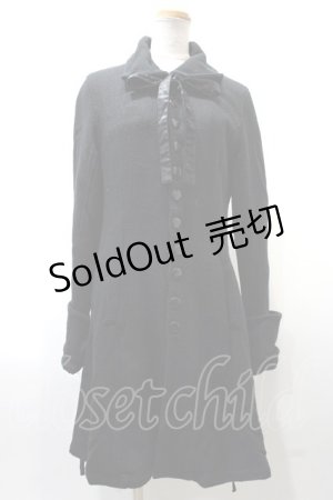 画像: h.naoto Blood / COATサイド編み上げコート  黒 Y-25-02-09-057-HN-CO-AS-ZT-C010