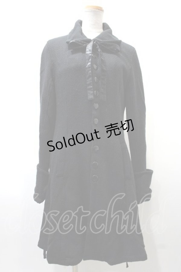 画像1: h.naoto Blood / COATサイド編み上げコート  黒 Y-25-02-09-057-HN-CO-AS-ZT-C010 (1)