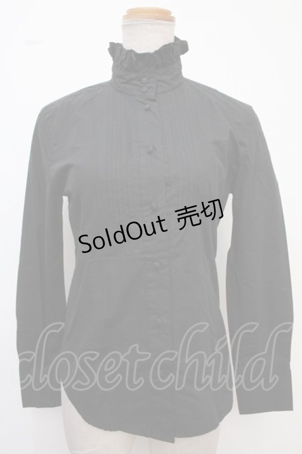 画像1: CHOICE /立ち襟フリルブラウス  黒 Y-25-02-09-009-PU-BL-AS-ZY (1)