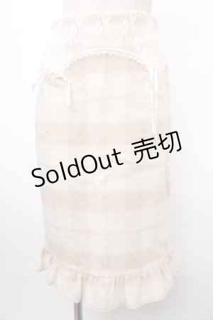 画像: Swankiss /チェックニットスカート  ベージュ Y-25-02-09-081-CA-SK-AS-ZT270