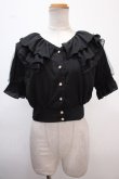 画像1: axes femme POETIQUE / フリルデザインクロップドブラウス M 黒 Y-25-02-13-067-AX-BL-SZ-ZI (1)