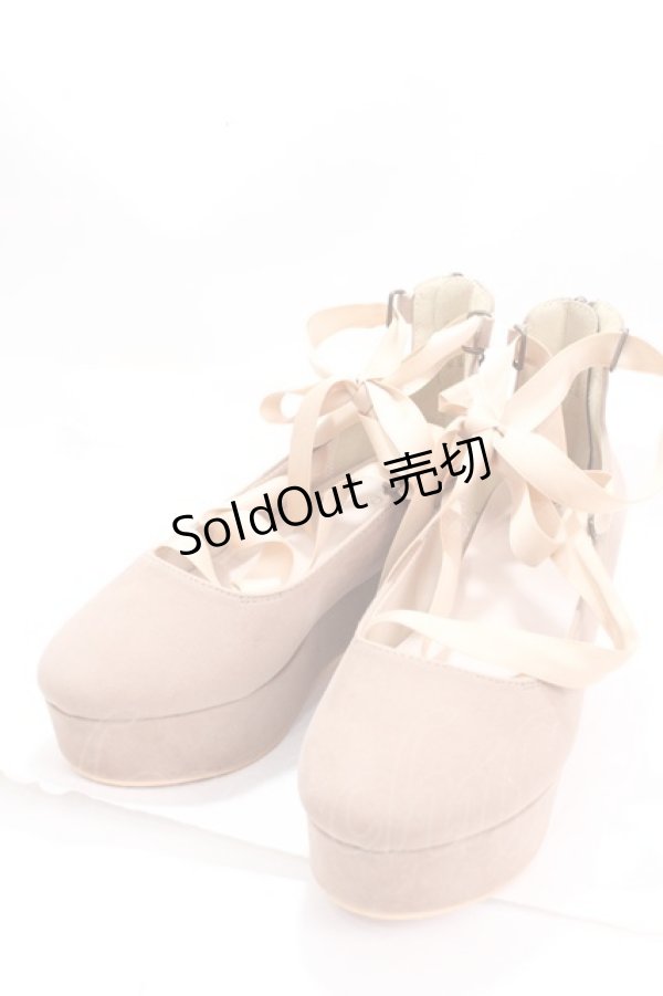 画像1: axes femme / 厚底レースアップシューズ M ベージュ Y-25-02-13-005-AX-SH-SZ-ZY (1)