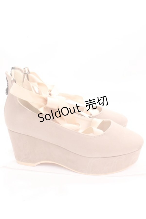 画像4: axes femme / 厚底レースアップシューズ M ベージュ Y-25-02-13-005-AX-SH-SZ-ZY (4)