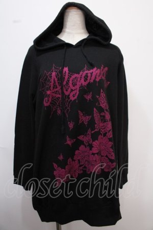 画像: ALGONQUINS / 蝶ptロングパーカー F 黒 Y-25-02-13-087-AL-TO-SZ-ZT278