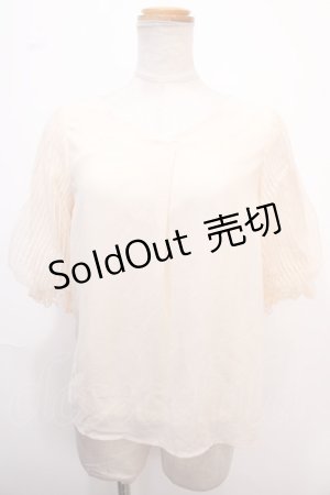 画像: axes femme / 袖ストライプレースプルオーバー  キナリ Y-25-02-13-100-AX-TO-SZ-OS