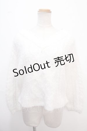 画像: axes femme POETIQUE / フェザーニットトップス M 白 Y-25-02-13-105-AX-TO-SZ-ZT312