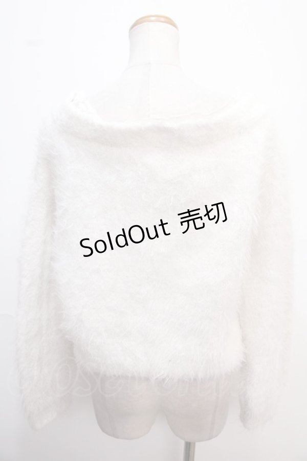 画像2: axes femme POETIQUE / フェザーニットトップス M 白 Y-25-02-13-105-AX-TO-SZ-ZT312 (2)