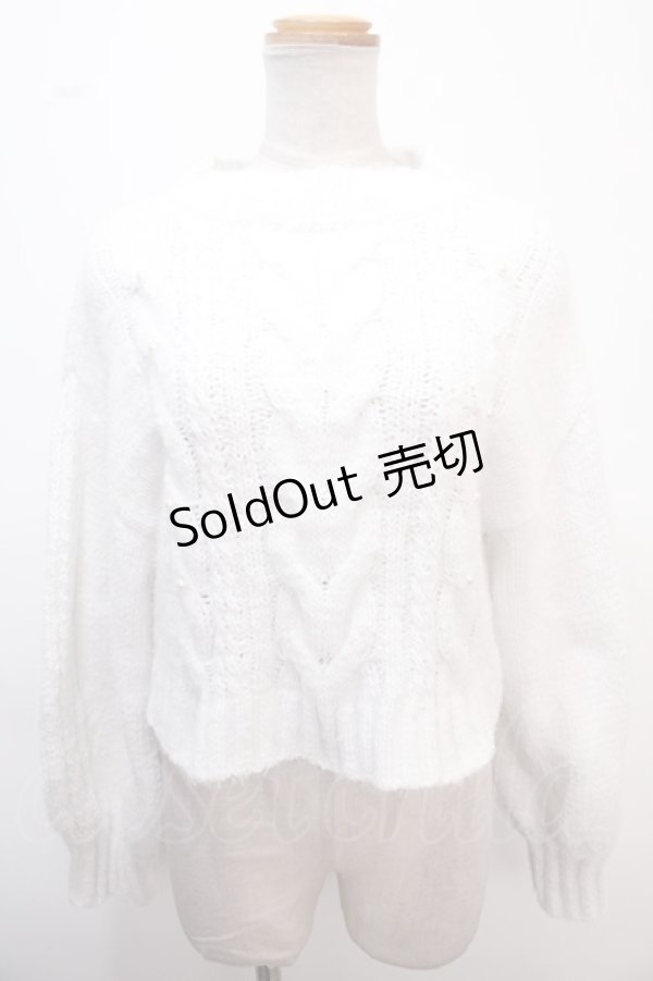 画像1: axes femme / フェザーXモールットプルオーバー  白 Y-25-02-13-106-AX-TO-SZ-ZT186 (1)