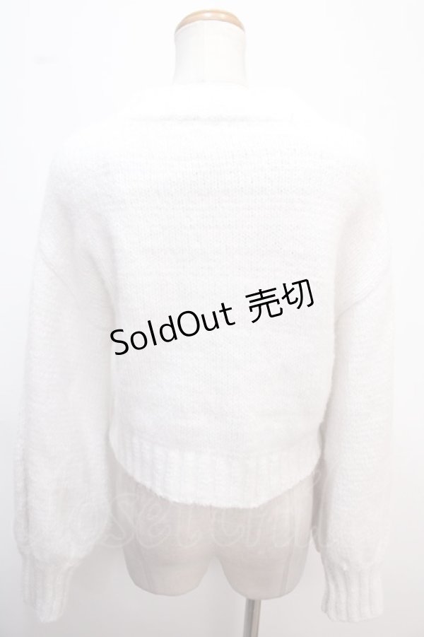 画像2: axes femme / フェザーXモールットプルオーバー  白 Y-25-02-13-106-AX-TO-SZ-ZT186 (2)