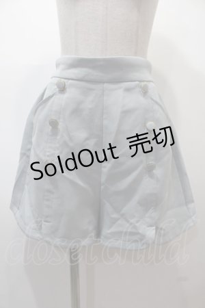 画像: axes femme POETIQUE / 連ボタンキュロットパンツ  サックス Y-25-02-13-131-AX-PA-SZ-ZH