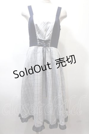 画像: axes femme POETIQUE / チェックバイカラーキャミワンピース M 紺 Y-25-02-13-174-AX-OP-SZ-OS