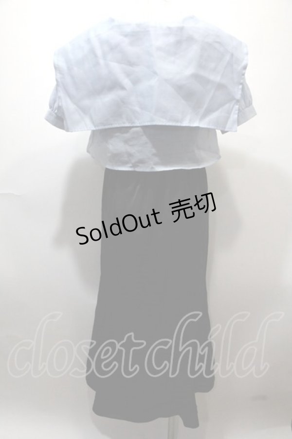 画像2: axes femme POETIQUE / シアーブラウスセットワンピース  黒×サックス Y-25-02-13-193-AX-OP-SZ-OS (2)