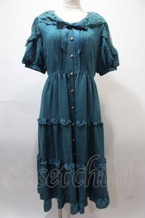 画像: axes femme POETIQUE / リボン付ドーリーロングワンピース M グリーン Y-25-02-13-199-AX-OP-SZ-ZH
