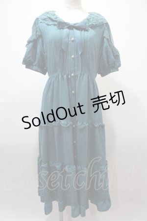 画像: axes femme POETIQUE / リボン付ドーリーロングワンピース M グリーン Y-25-02-13-199-AX-OP-SZ-ZH