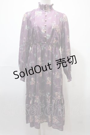 画像: axes femme / 花柄ティアードワンピース M パープル Y-25-02-13-211-AX-OP-SZ-ZI