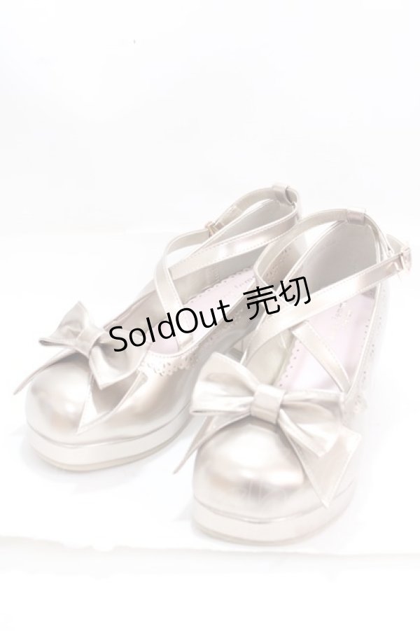 画像1: axes femme kawaii / クロスストラップパンプス L ゴールド Y-25-02-13-002-AX-SH-SZ-ZY (1)