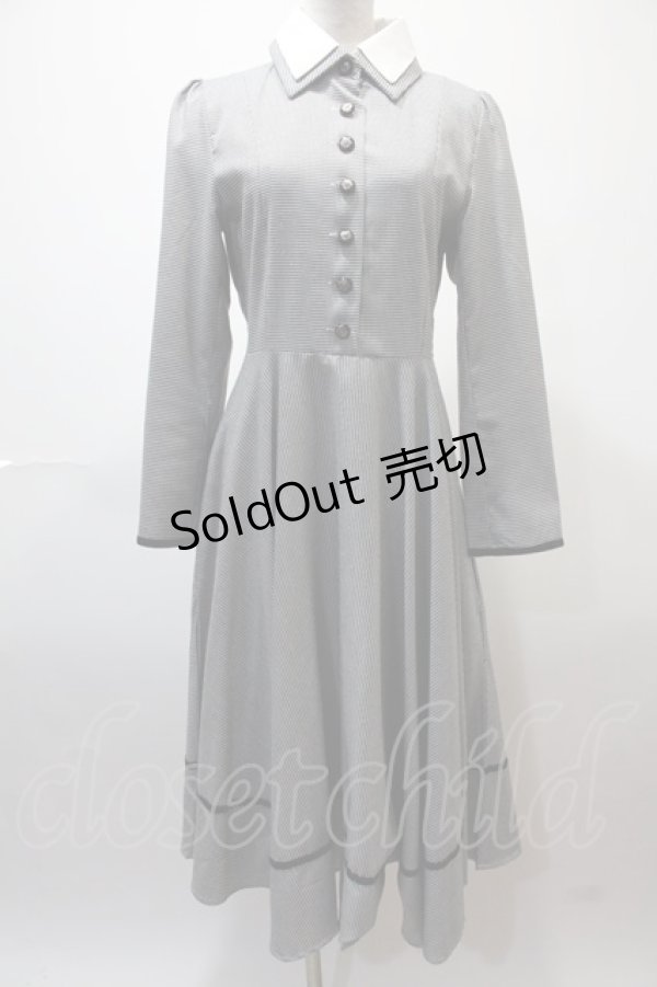 画像1: 【SALE】Favorite / 時計塔に佇む令嬢の千鳥格子クラシカルワンピ M-L ブラック Y-25-02-13-214-LO-OP-SZ-ZT439 (1)